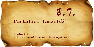 Bartalics Tasziló névjegykártya
